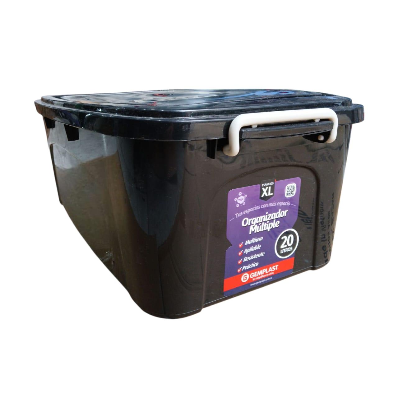  CAJA ORGANZADORA 20LTS NEGRA CON TAPA