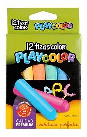 TIZA DE COLORES SURTIDOS X 12 UNIDADES PLAYCOLOR