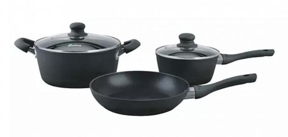 BATERIA DE COCINA HUDSON X 3 PIEZAS TEFLON ANTIADHERENTE