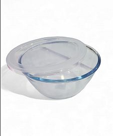 ENSALADERA/BOWL VIDRIO CON TAPA REFORZADO 19CM