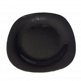 PLATO PLAYO CUADRADO 23CM NEGRO OPALINA