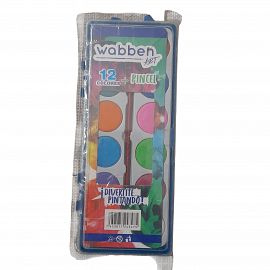 ACUARELA X 12 COLORES + PINCEL EN CAJA ACRILICA