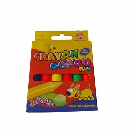 CRAYONES GRUESO FLUO X 6 UNIDADES