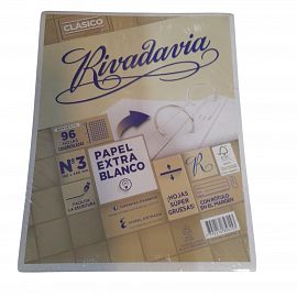 REPUESTO DE HOJAS N*3 X 96 HOJAS CUADRICULADAS RIVADAVIA